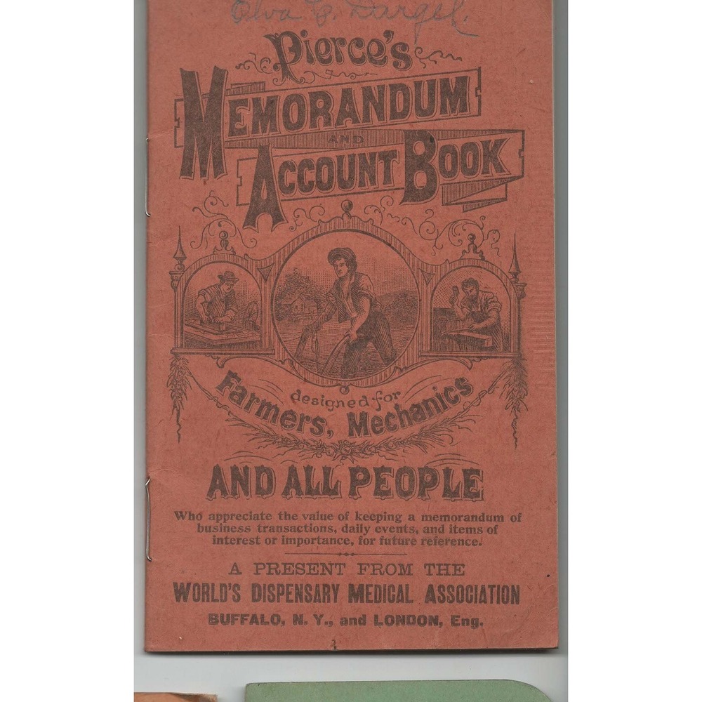 Antique Dr Pierce's Memorandum Book Worlds Dispensary Reedsburg WI VG- - Picture 2 of 2